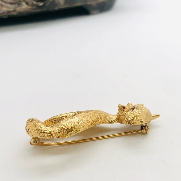 Vintage Signed Kitty Cat Figural Brooch - Picture 7 of 10